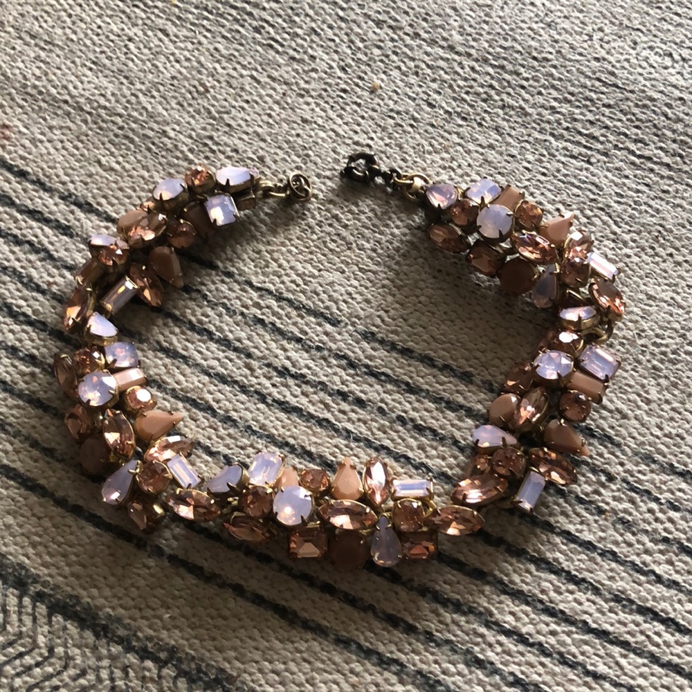 Jcrew pink jeweled necklace